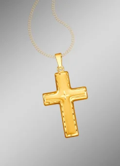 Hot BADER Mattierter und diamantierter Kreuz-Anhänger