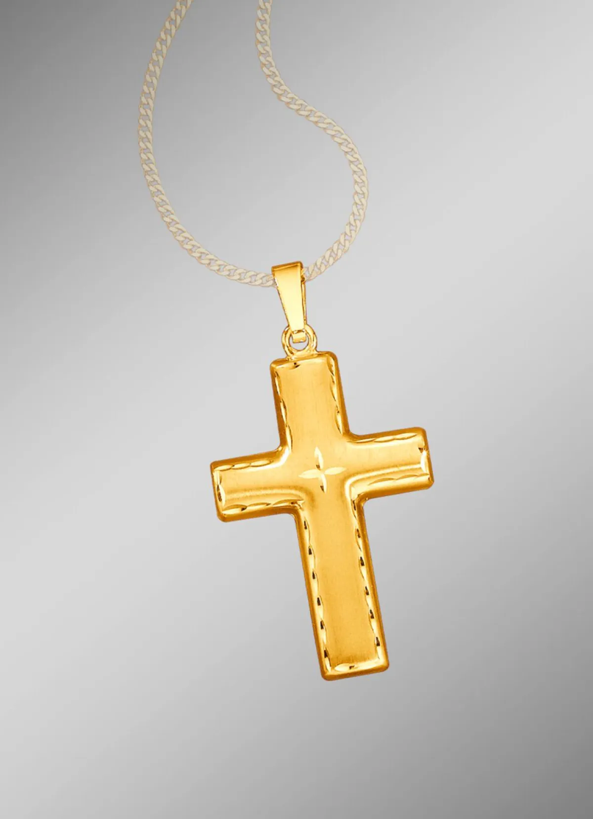 Hot BADER Mattierter und diamantierter Kreuz-Anhänger
