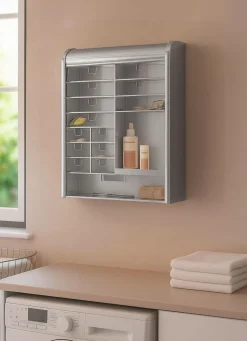 Online BADER Medizinschrank silber