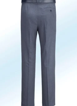 Hot KLAUS MODELLE MADE IN GERMANY Melierte Hose in 4 Farben mit Bundfalten RAUCHBLAU