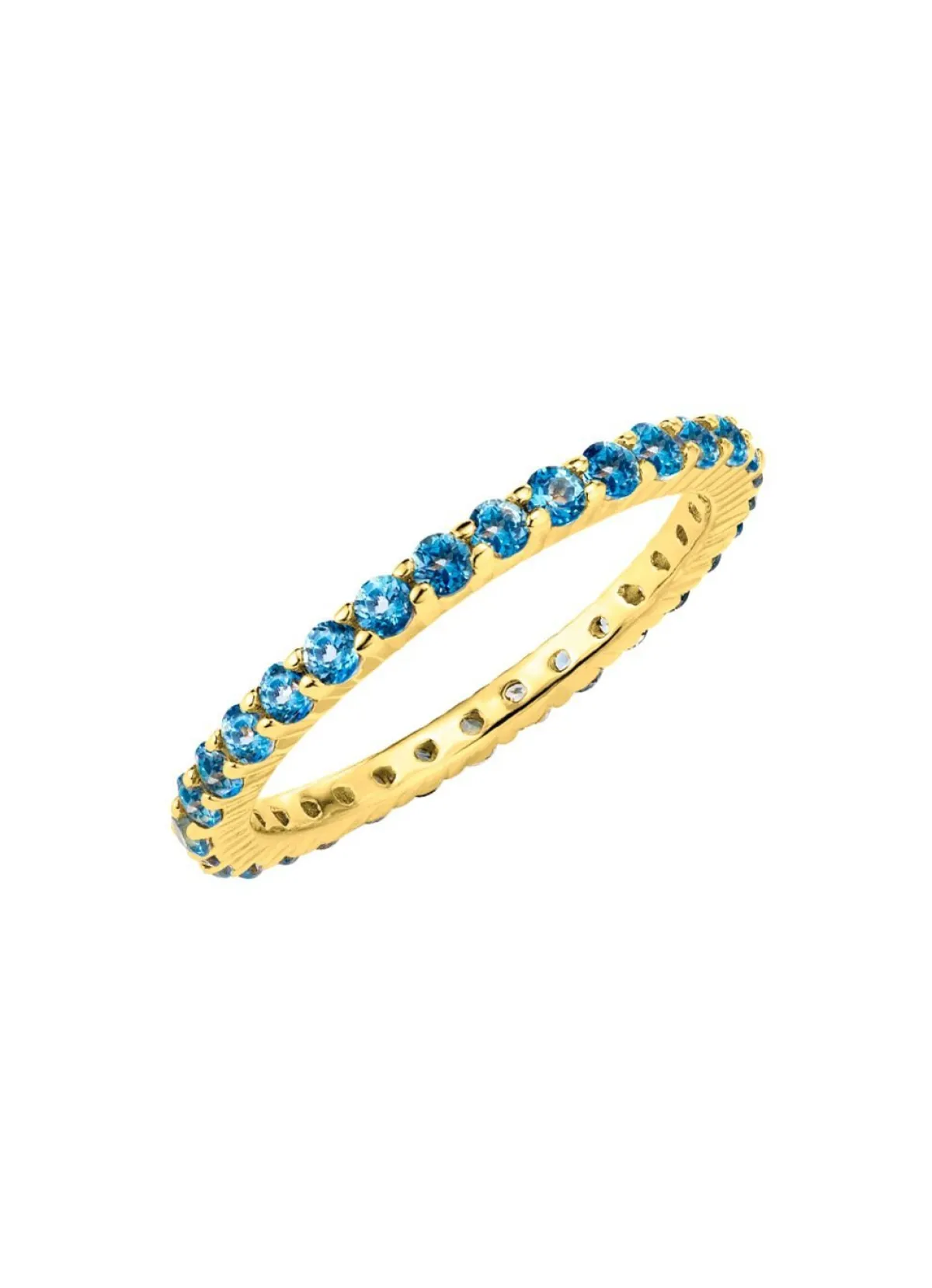 BADER Memoire-Ring aus hochwertigem Gold mit Blautopas