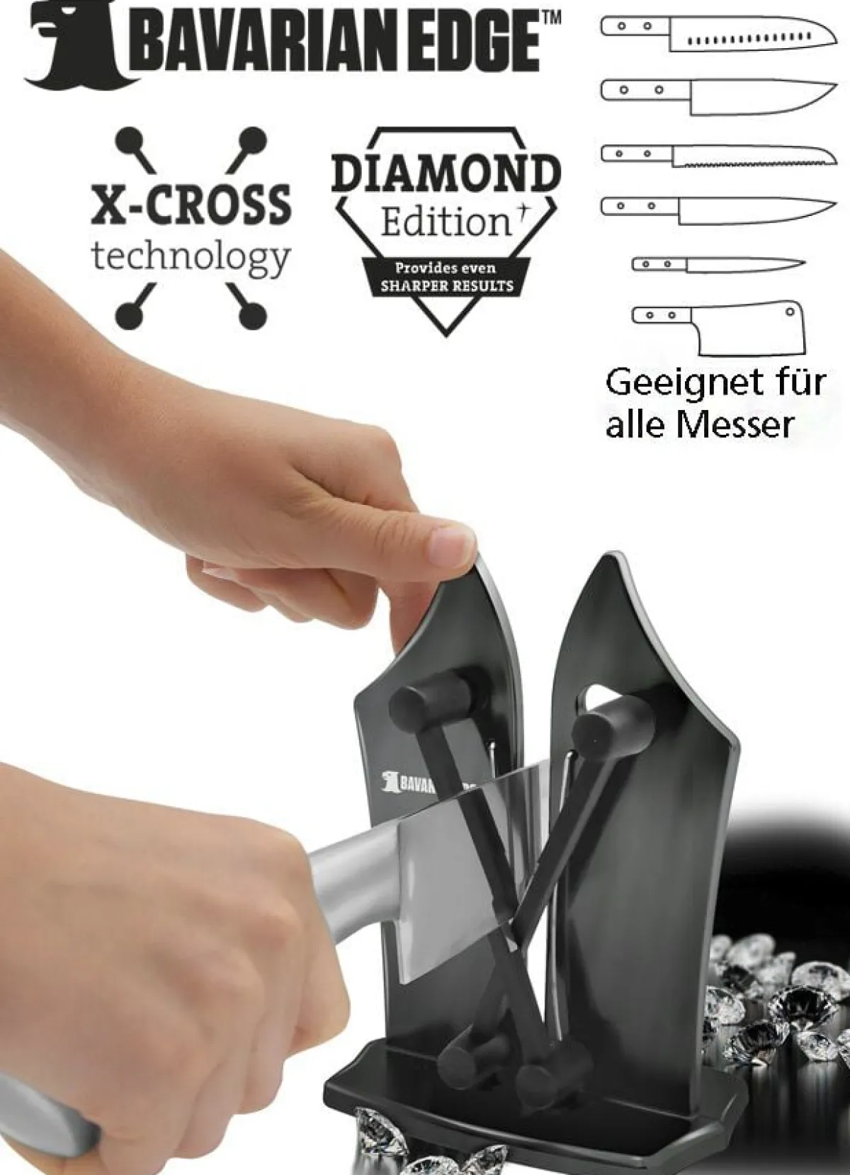 Sale BADER Messerschärfer mit X-Cross Technologie SILBER