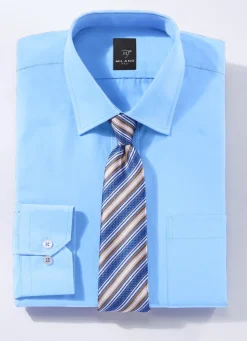 Hot MILANO ITALY ""-Hemd mit Brusttasche in 5 Farben MITTELBLAU