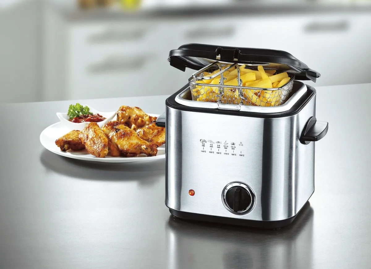BADER Mini-Fritteuse - ideal für 1-2 Personen EDELSTAHL