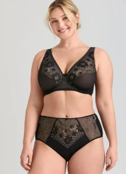 Best MISS MARY Bügel-BH mit floraler Elastikspitze SCHWARZ