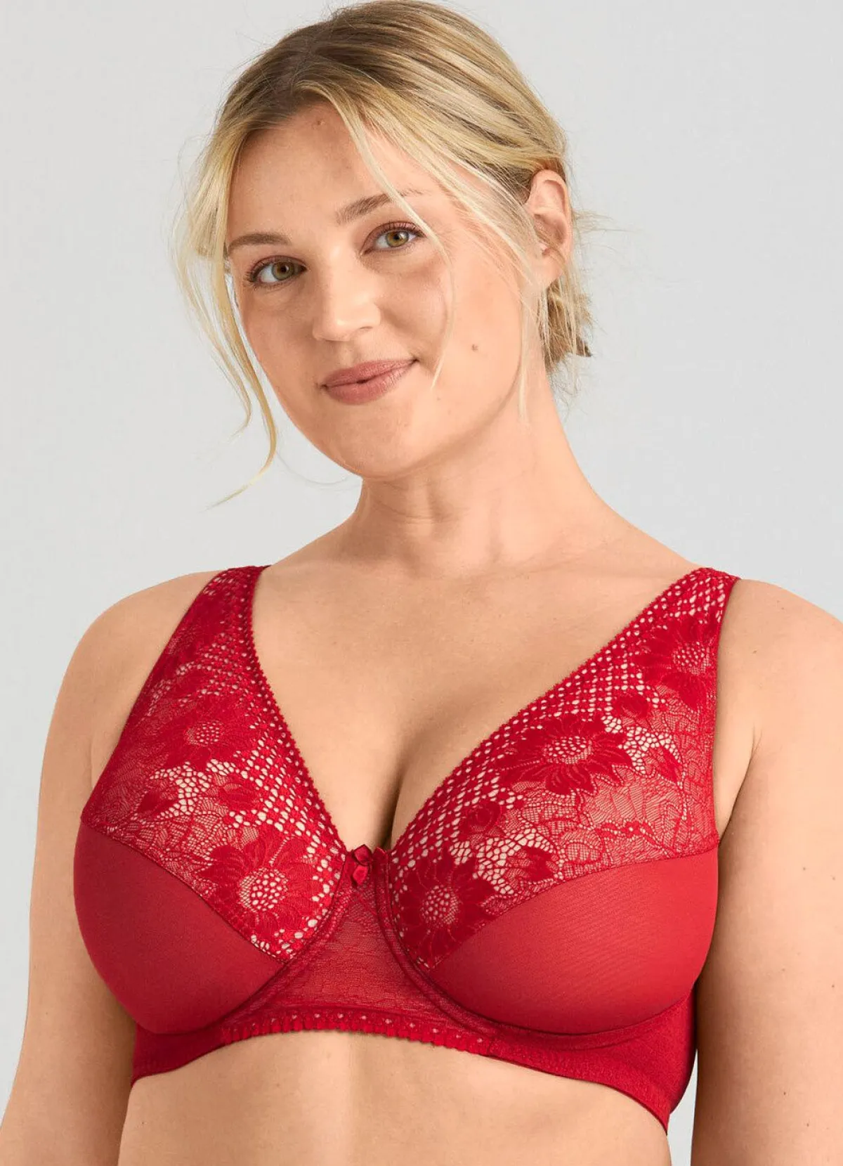 Online MISS MARY Bügel-BH mit floraler Elastikspitze ROT