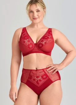 Online MISS MARY Miederslip mit unterlegter Elastikspitze ROT