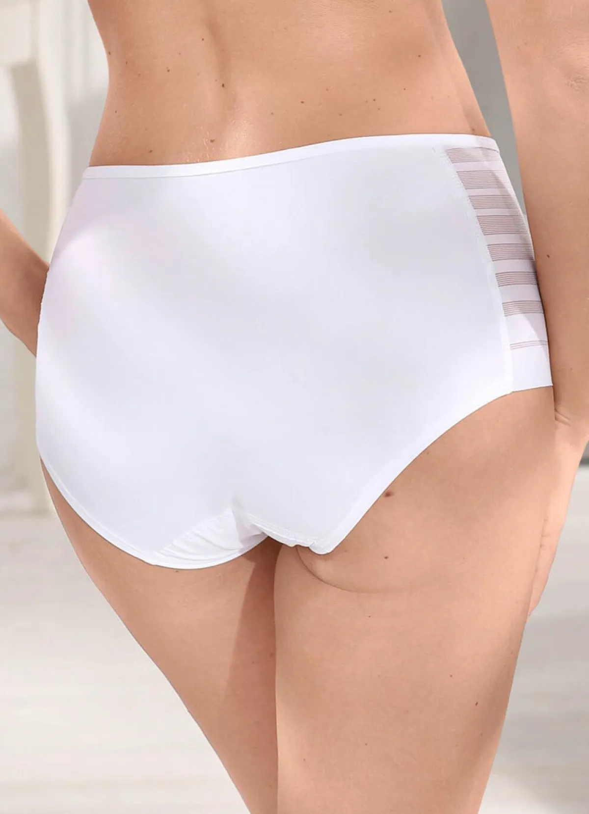 MISS MARY Miederslip mit halbtransparenten Einsätzen WEISS