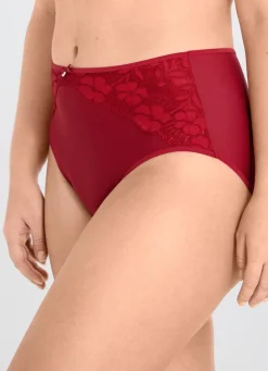 Online BADER Miss Mary Miederslip mit unterlegter Elastikspitze im Vorderteil ROT