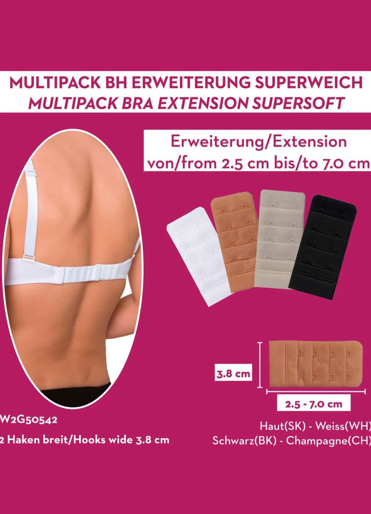 Sale MISS PERFECT Wow 2 Go Viererpack BH-Verlängerungen 1X WEISS, 1X SEKT, 1X PUDER, 1X SCHWARZ