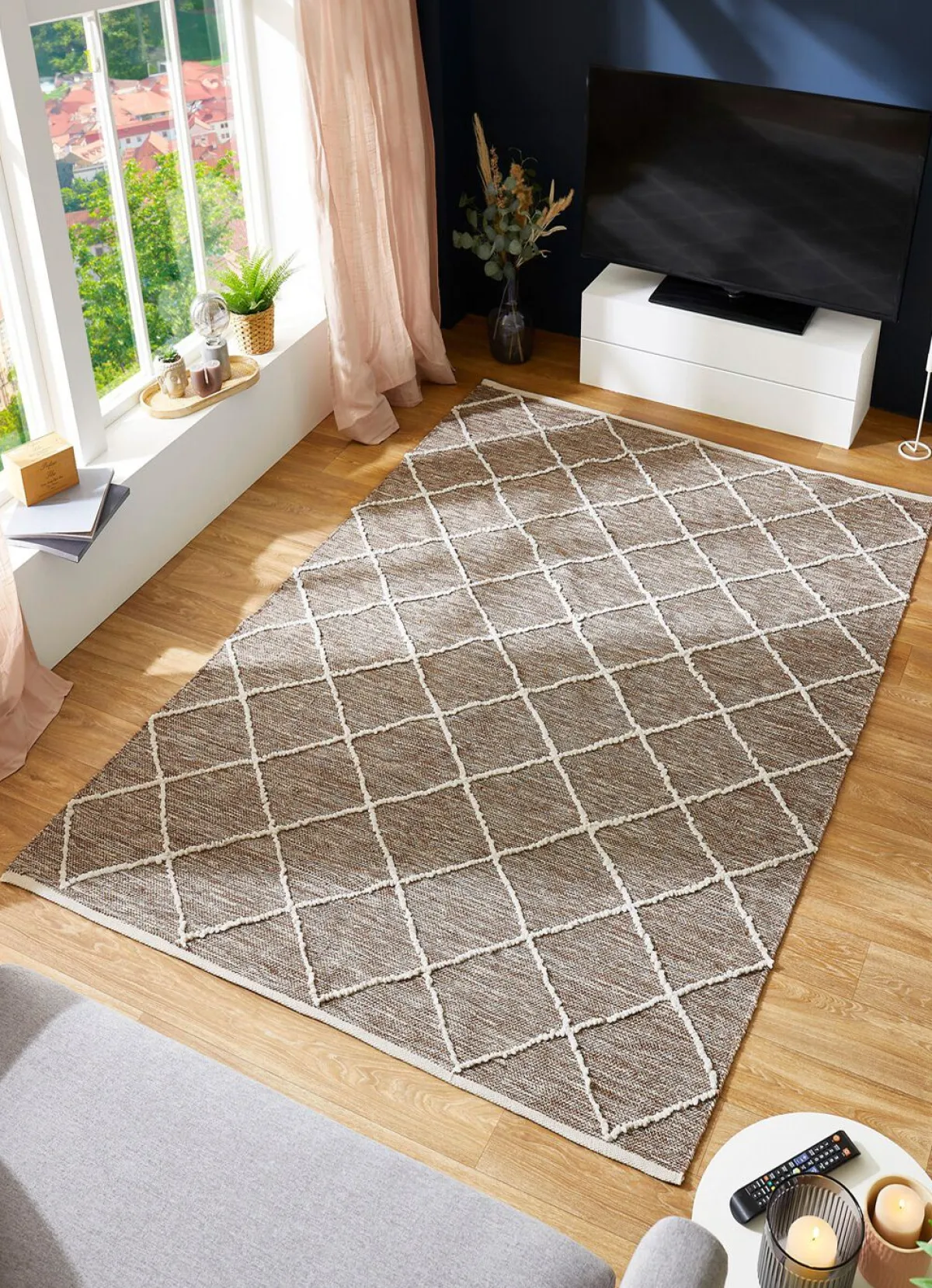 Outlet BADER Moderne Brücken und Teppiche aus 100% Baumwolle BRAUN