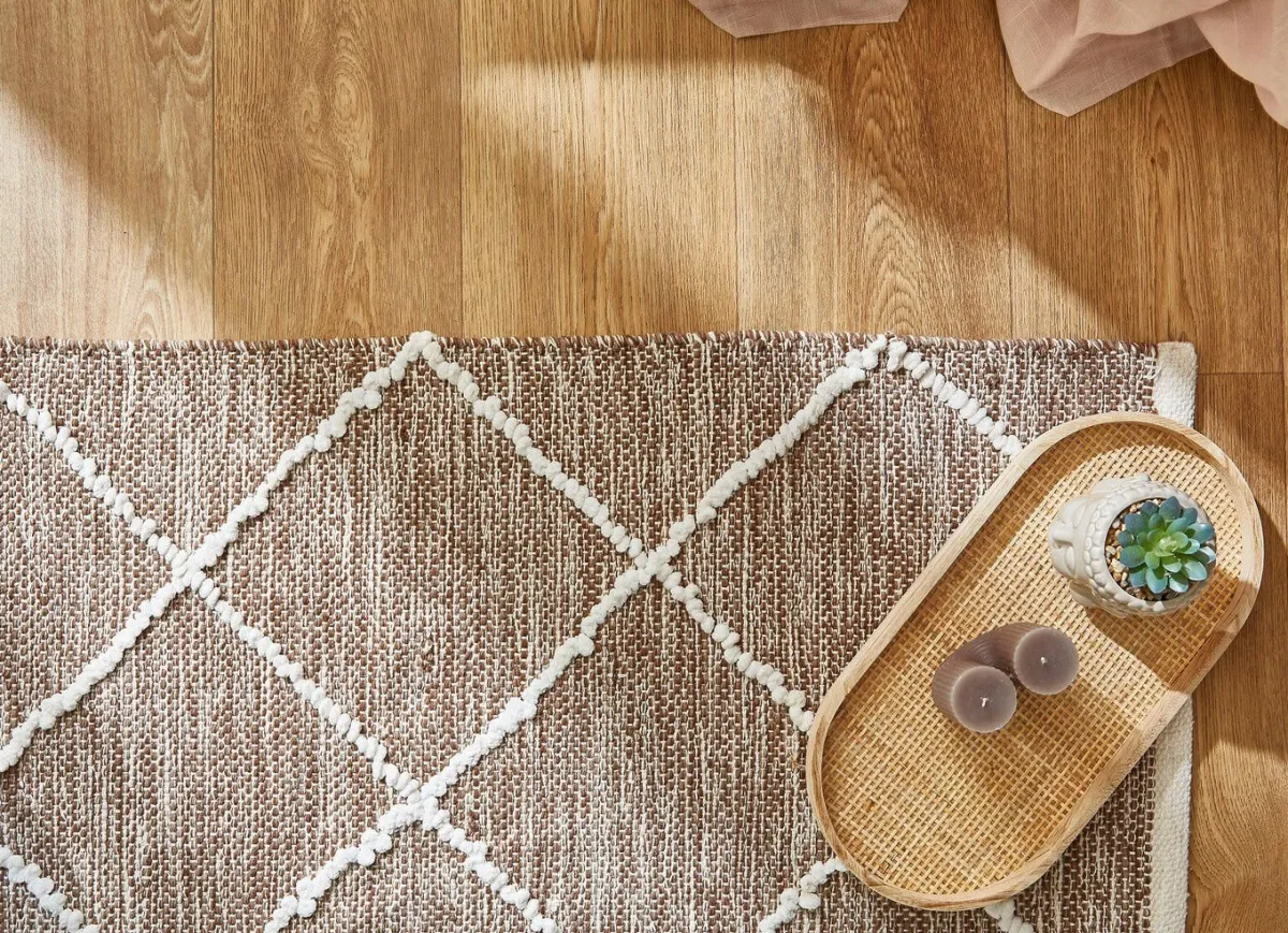 Outlet BADER Moderne Brücken und Teppiche aus 100% Baumwolle BRAUN