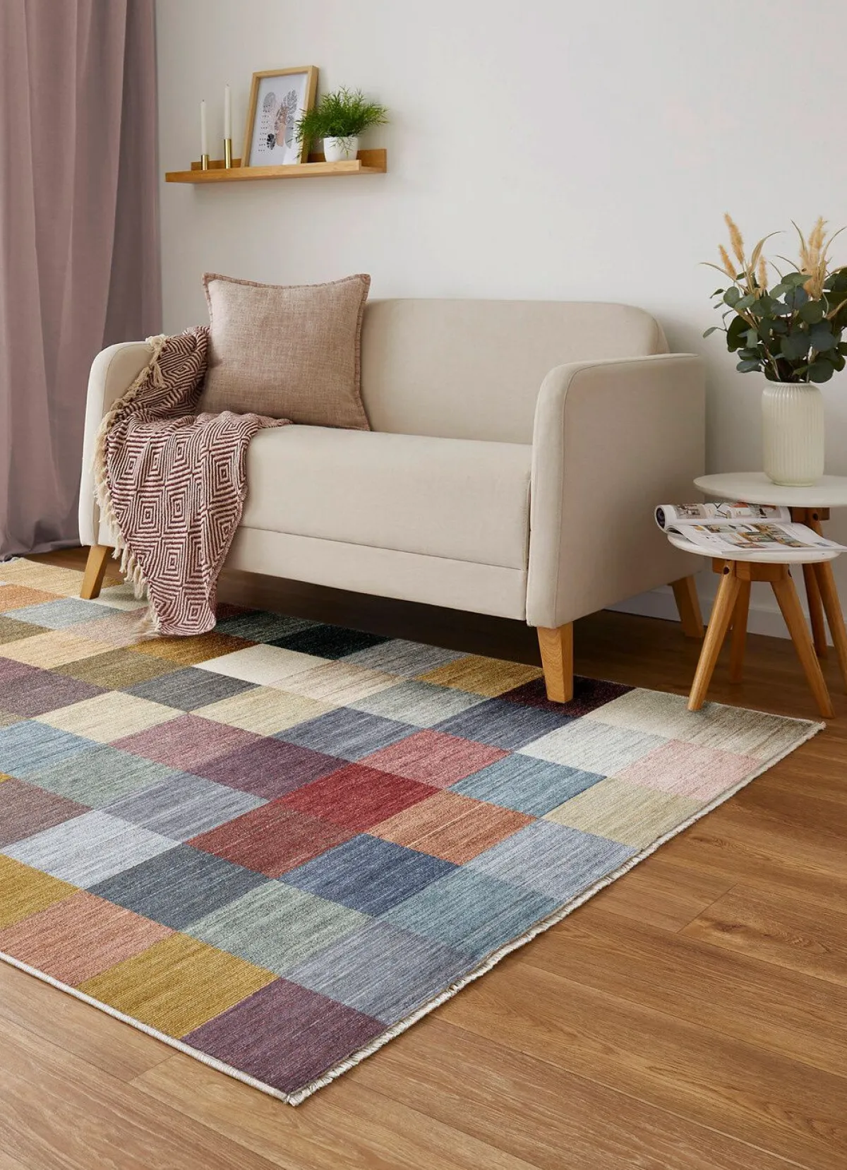 Hot BADER Moderne Brücken und Teppiche mit Karo-Dessin MULTICOLOR