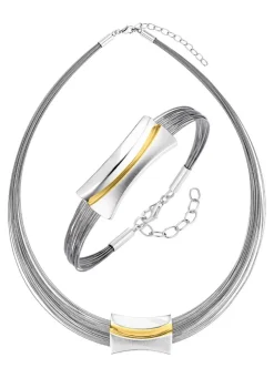 Best BADER Moderne Garnitur in Bicolor aus Silber 925/- fein und Stahl