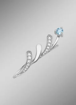 Hot BADER Moderne Ohrhaken mit Blautopas und Zirkonia