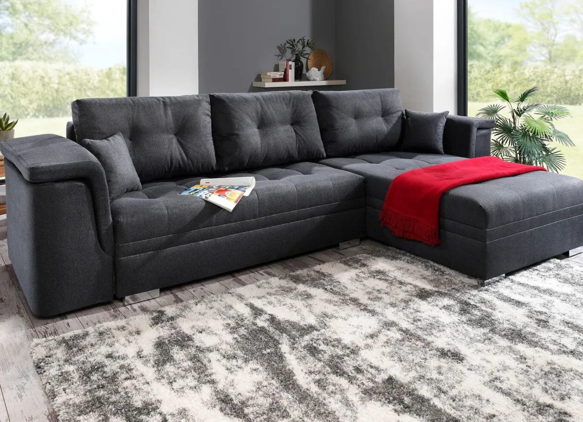 Outlet BADER Moderne Polsterecke ANTHRAZIT