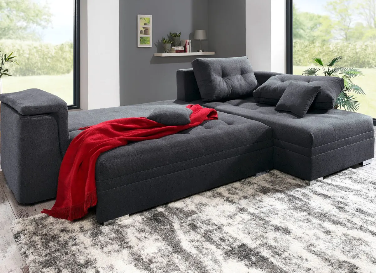 Outlet BADER Moderne Polsterecke ANTHRAZIT