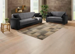 Discount BADER Moderne Polstermöbel mit Zierkissen SCHWARZ-GRAU