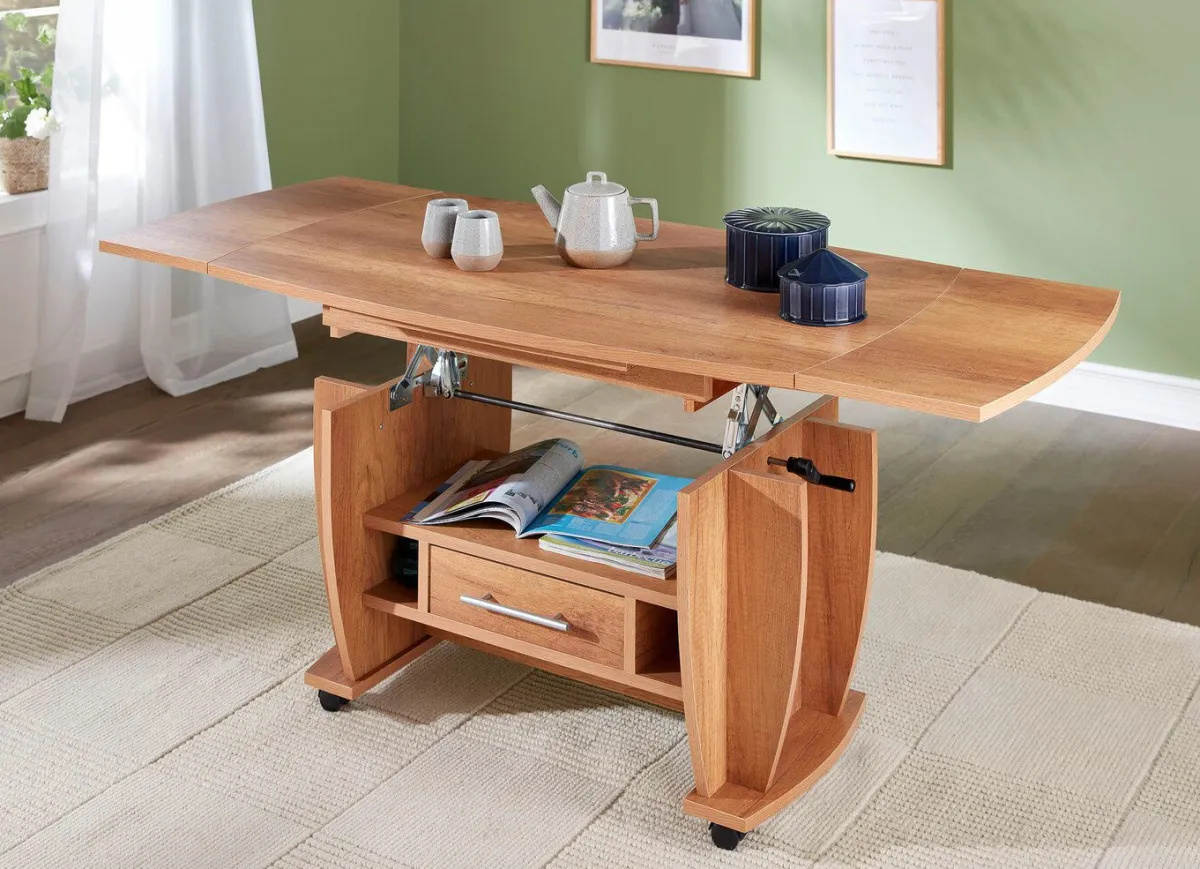 Outlet BADER Moderner Couchtisch auf Rollen WILDEICHE