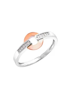 Sale BADER Moderner Damenring in Bicolor mit 10 Brillanten