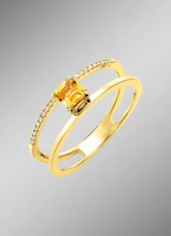 Sale BADER Moderner Damenring mit Citrin und Brillanten