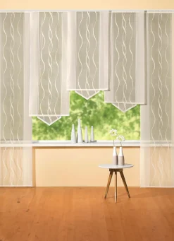 Discount BADER Moderne Schiebegardine mit dezentem Wellen-Design champagner