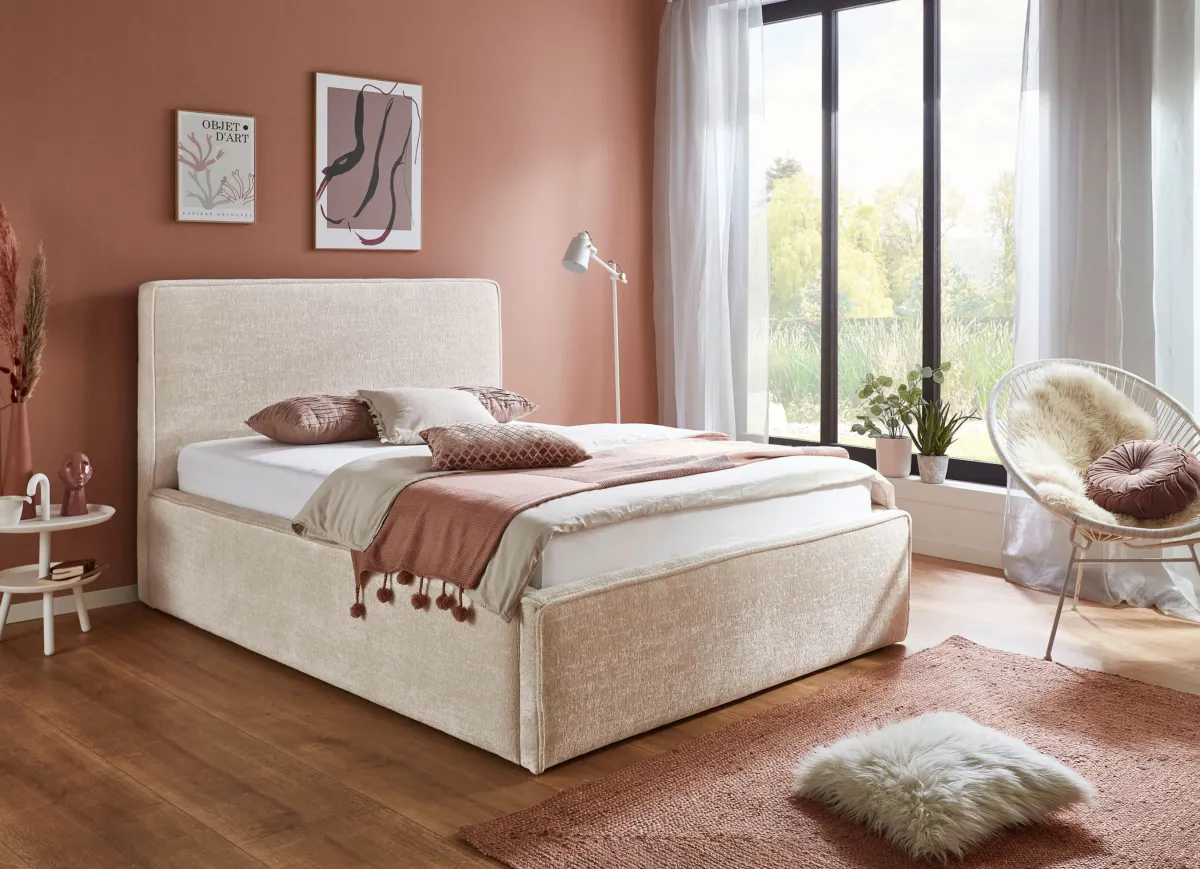 Hot BADER Modernes Polsterbett creme