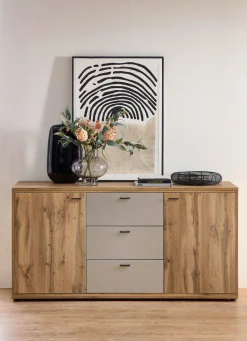 Clearance BADER Modernes Sideboard EICHE ALTHOLZ-KASCHMIR