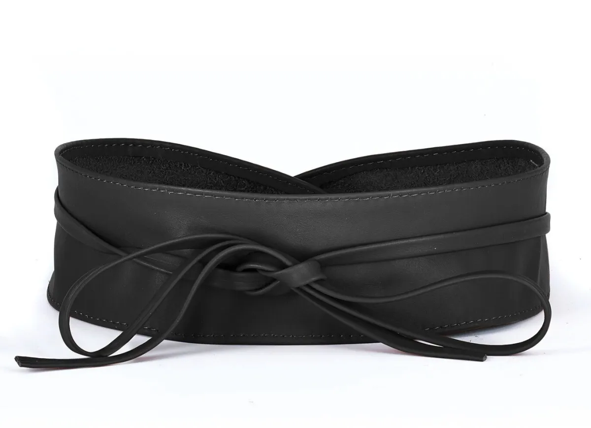 Sale BADER Modischer Leder-Bindegürtel, 8 cm breit SCHWARZ