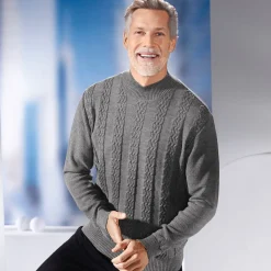 Outlet BADER Modischer Pullover mit Stehkragen in 3 Farben GRAU