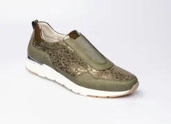 Online BADER Modischer Stretch-Sneaker im Leo-Look GRÜN