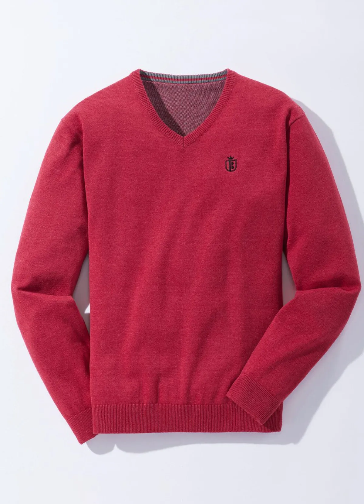 Best BADER Modischer V-Pullover in 6 Farben ROT MELIERT
