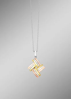 Clearance BADER Modischer Knoten-Anhänger in Tricolor mit Ankerkette