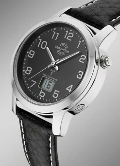 New MASTER TIME Modische, sportliche Damen-Lederarmbanduhr