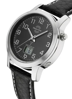 New MASTER TIME Modische, sportliche Damen-Lederarmbanduhr