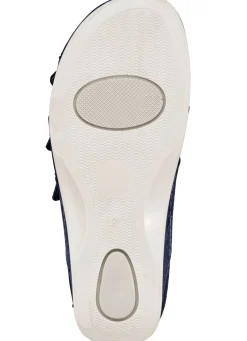 Clearance BADER Mubb, bequeme Damen-Pantoletten, Weite H, mit herausnehmbarem Fußbett BLAU