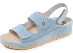 Outlet MUBB , bequeme Damen-Sandalen, Weite H, mit herausnehmbarem Fußbett BLEU