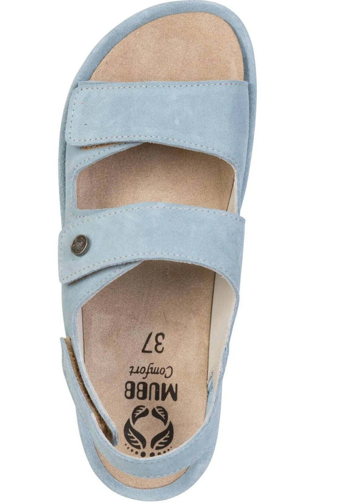 Outlet MUBB , bequeme Damen-Sandalen, Weite H, mit herausnehmbarem Fußbett BLEU