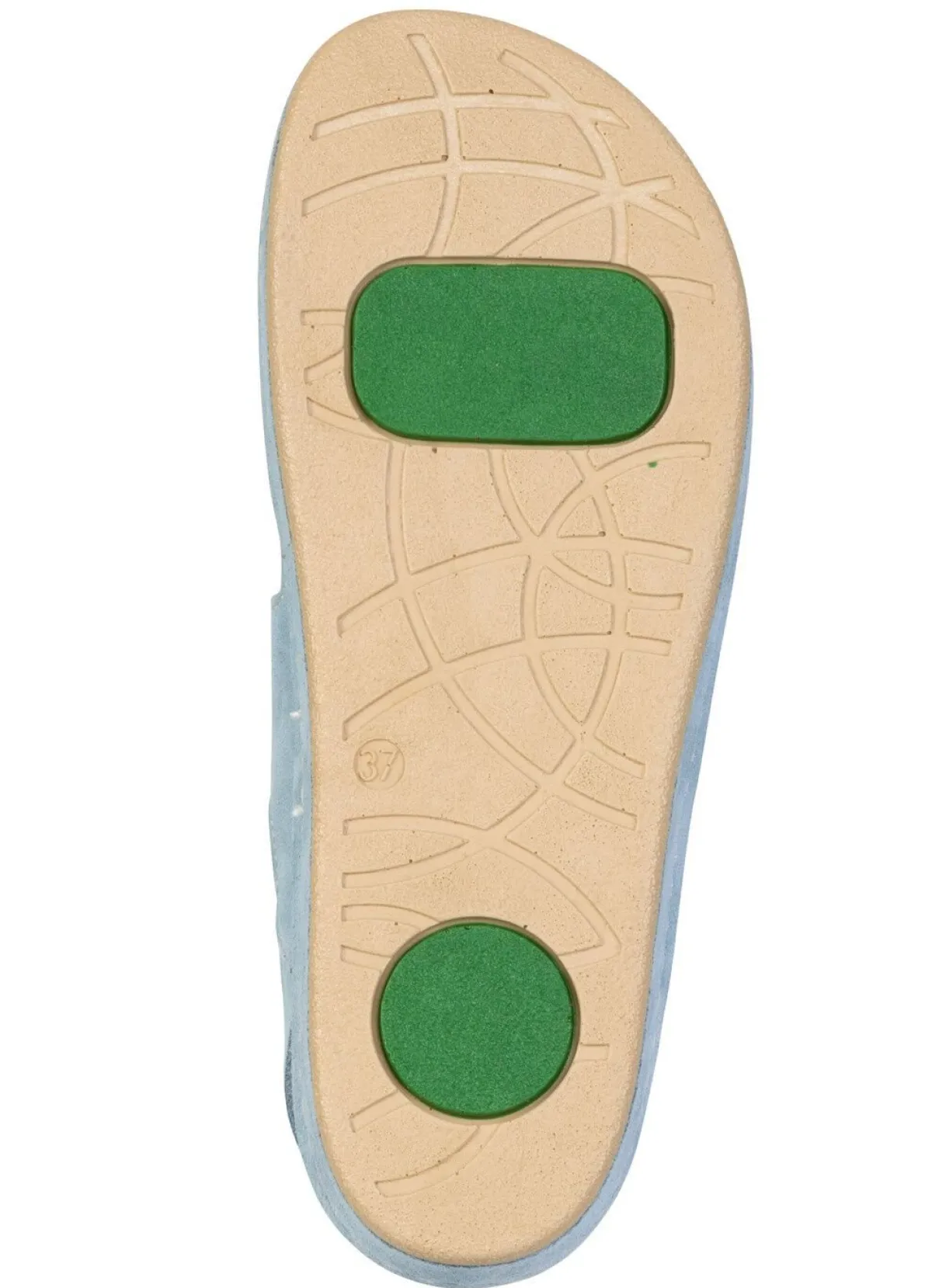 Outlet MUBB , bequeme Damen-Sandalen, Weite H, mit herausnehmbarem Fußbett BLEU