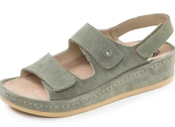 Online MUBB , bequeme Damen-Sandalen, Weite H, mit herausnehmbarem Fußbett GRÜN