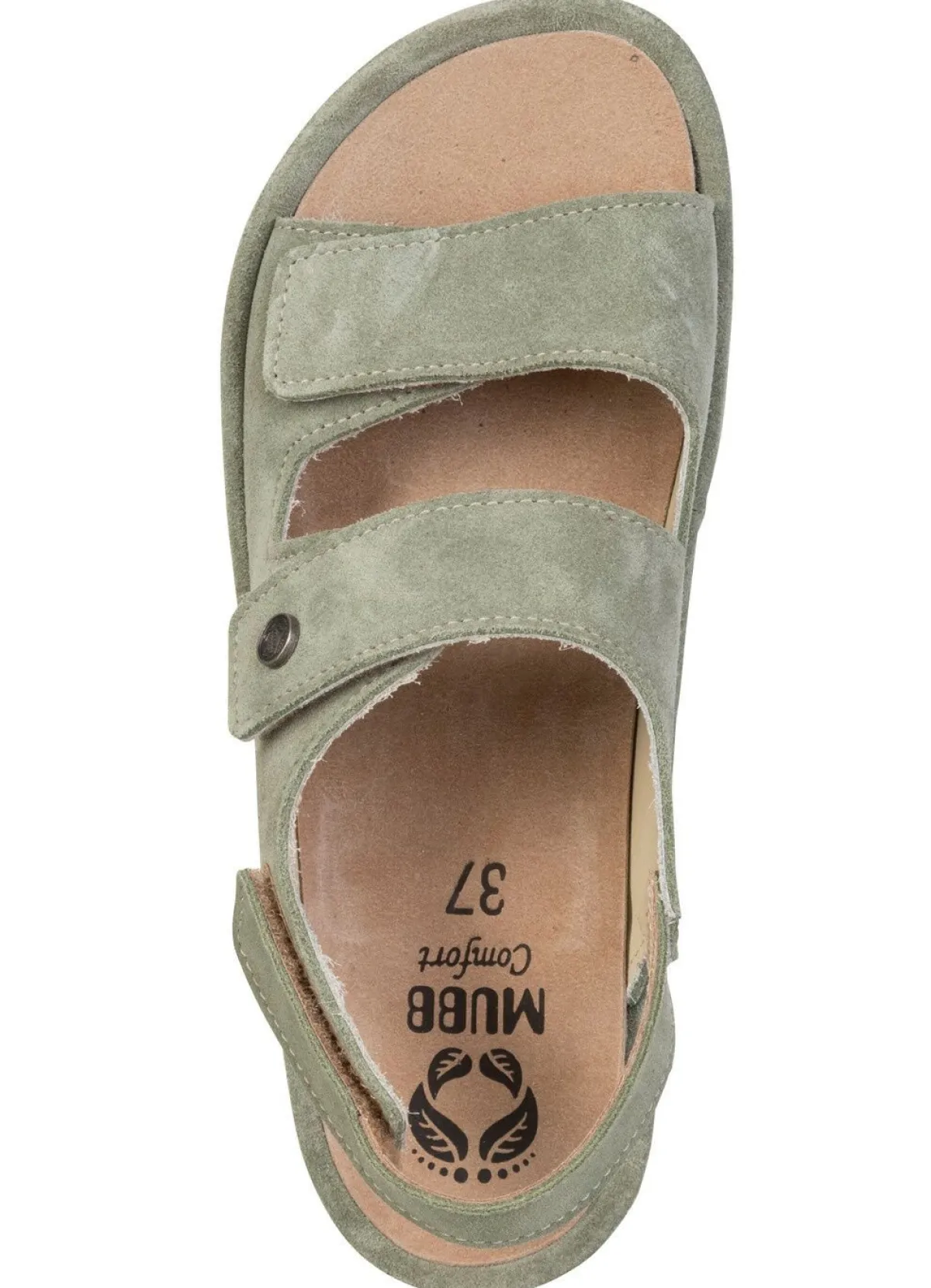 Online MUBB , bequeme Damen-Sandalen, Weite H, mit herausnehmbarem Fußbett GRÜN