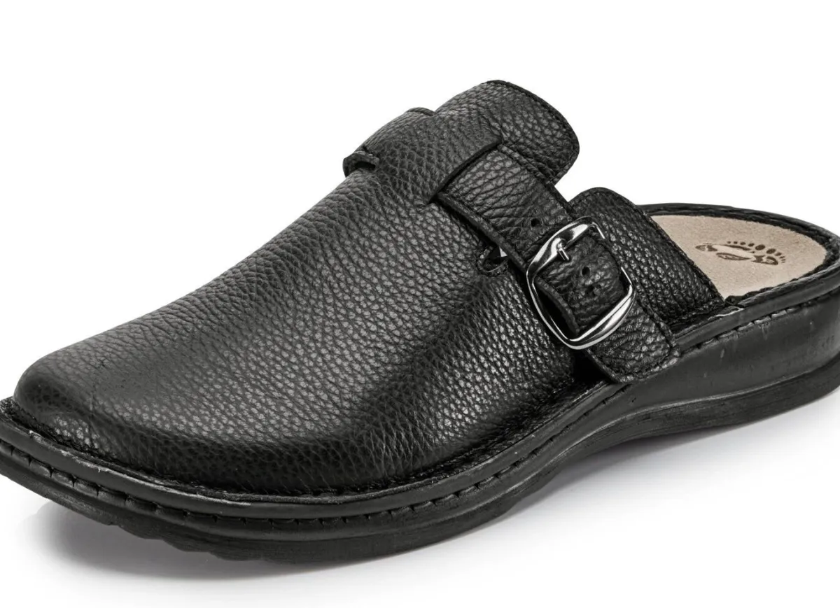 Online MUBB , bequeme Herren-Clogs, Weite H, mit herausnehmbarem Fußbett SCHWARZ