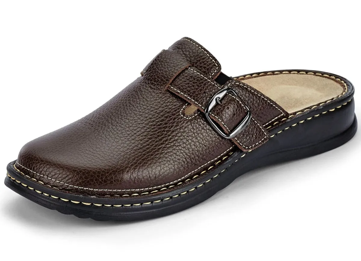 MUBB , bequeme Herren-Clogs, Weite H, mit herausnehmbarem Fußbett MOKKA