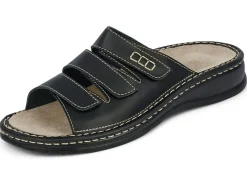 Discount MUBB , bequeme Herren-Pantoletten, Weite H, mit herausnehmbarem Fußbett SCHWARZ