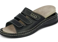 Discount MUBB , bequeme Herren-Pantoletten, Weite H, mit herausnehmbarem Fußbett SCHWARZ