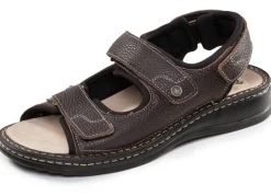 Clearance MUBB , klassische Herren-Sandalen, Weite H, mit herausnehmbarem Fußbett DUNKELBRAUN