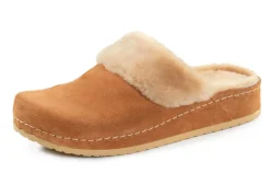 Best BADER Mubb, warme Damen-Hausschuhe, Weite H, mit Lammfell CAMEL