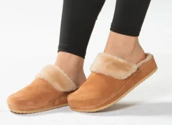 Best BADER Mubb, warme Damen-Hausschuhe, Weite H, mit Lammfell CAMEL