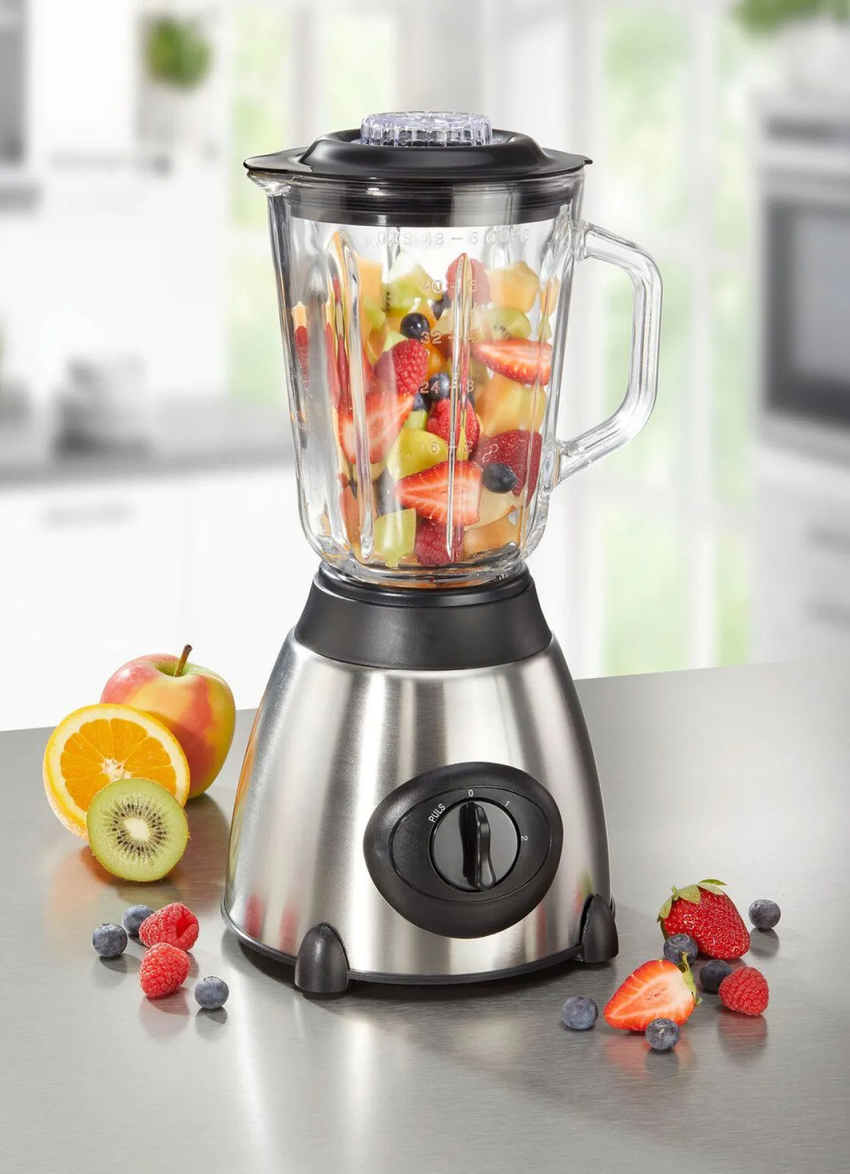 Online BADER Multifunktions-Standmixer mit Kaffeemühlen-Aufsatz EDELSTAHL-SCHWARZ