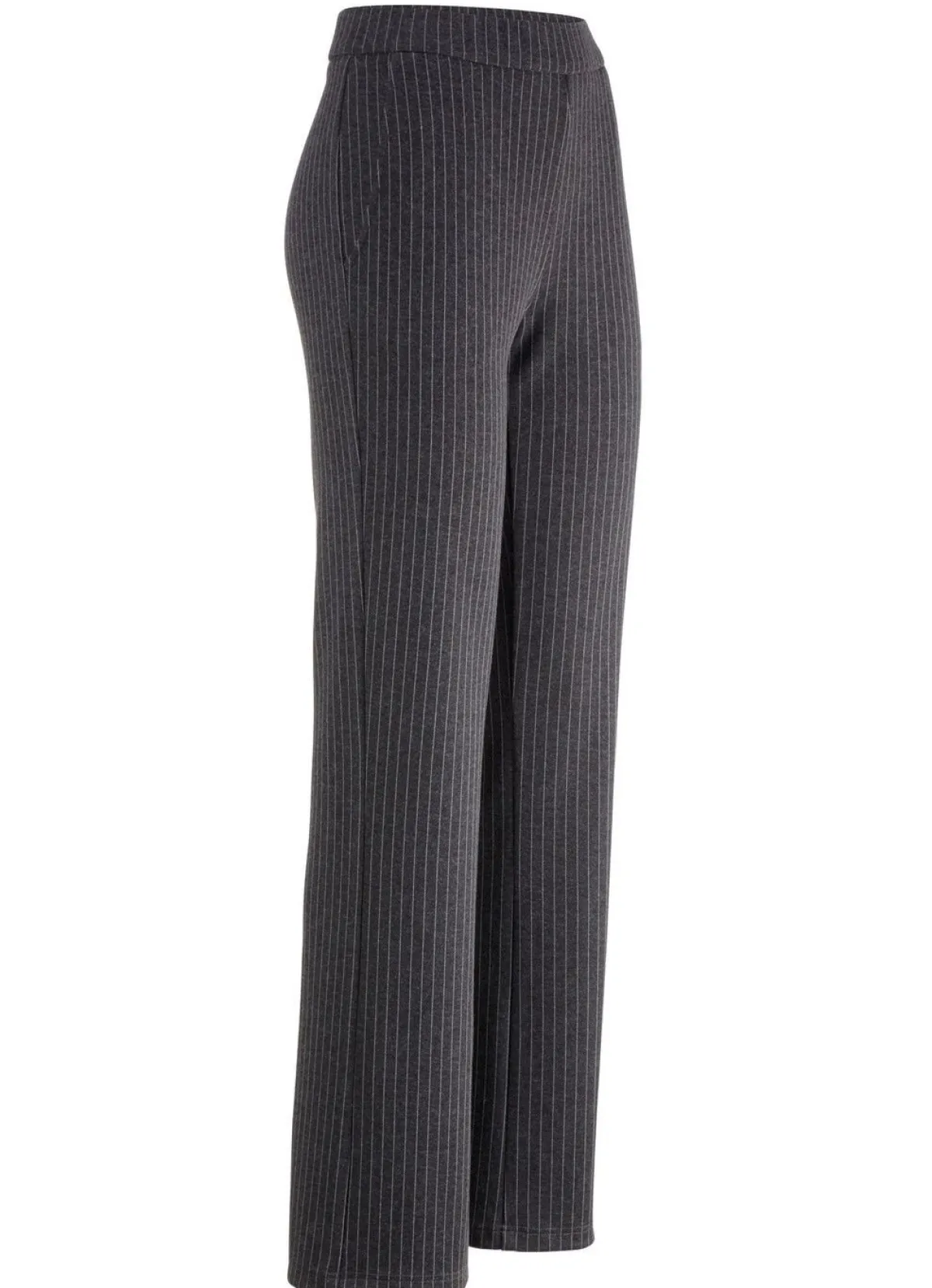 KLAUS MODELLE MADE IN GERMANY Nadelstreifenhose in modischer Weite ANTHRAZIT-HELLGRAU